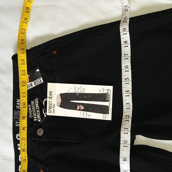 S.O.N.G Black Distressed Wide Leg Jeans - Picture 13 of 14